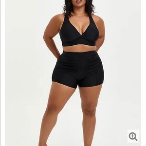 Torrid ultra high ruched swim shorts